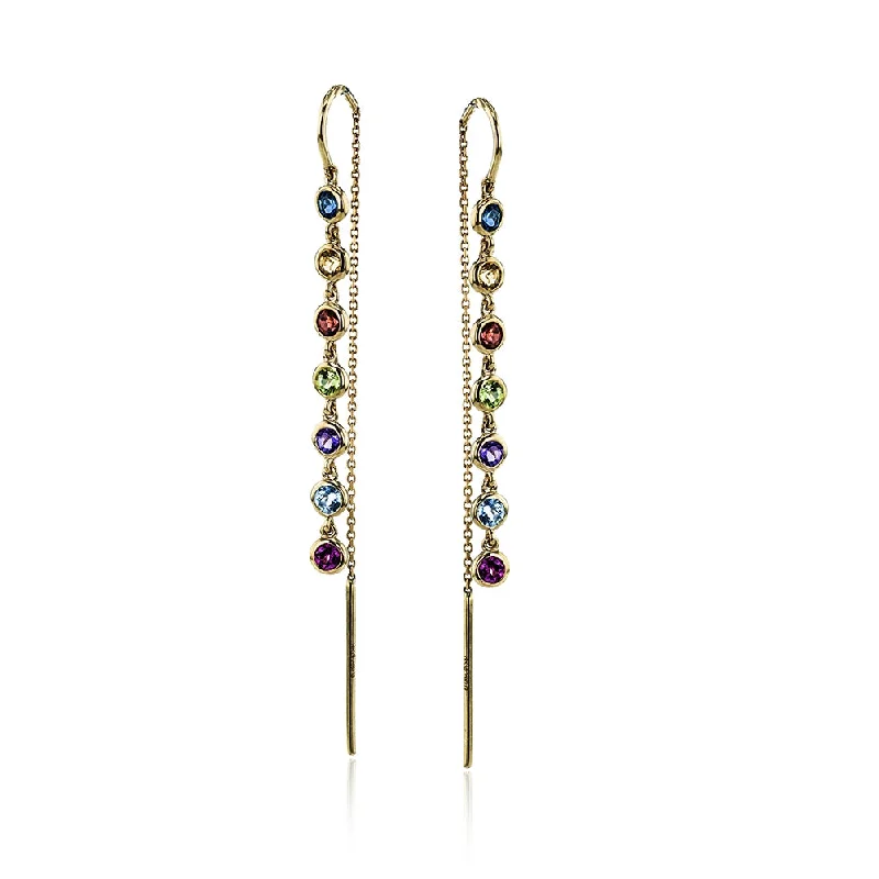 Rainbow Gemstone Drop Earrings