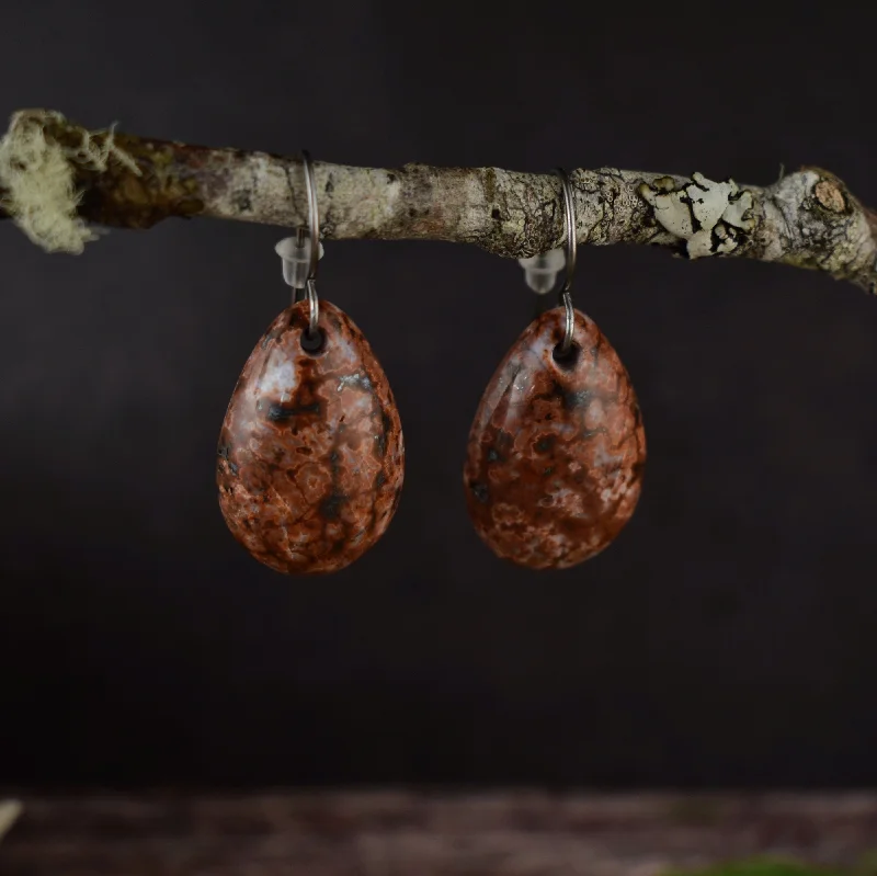 Red and Pink Jasper Drop Earrings