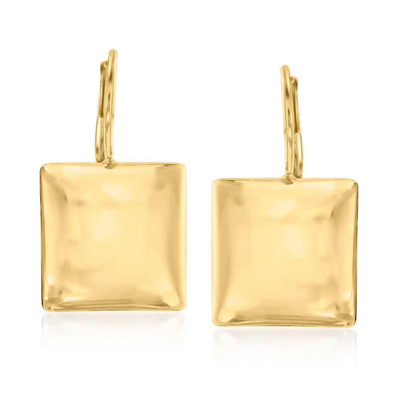 Ross-Simons Italian 18kt Gold Over Sterling Square Drop Earrings