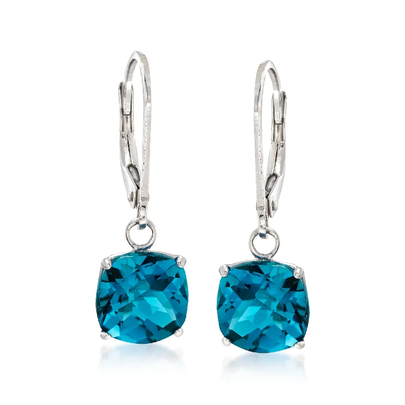 Ross-Simons London Blue Topaz Drop Earrings in Sterling Silver