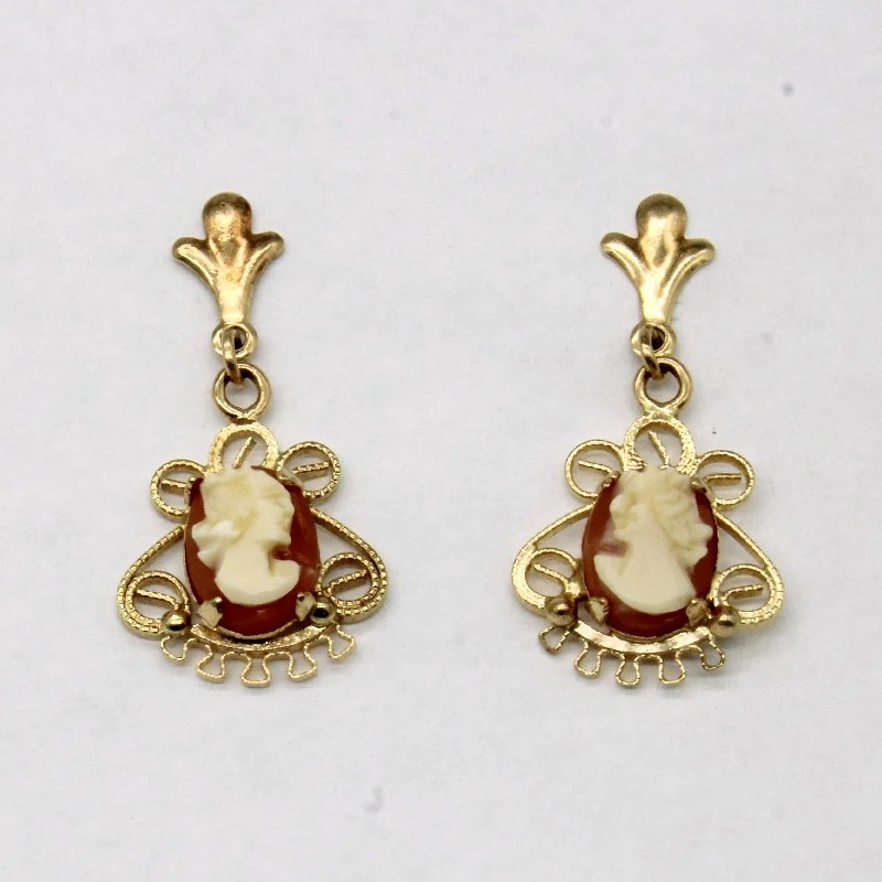 Sea Shell Cameo Drop Earrings | 1.60ctw |