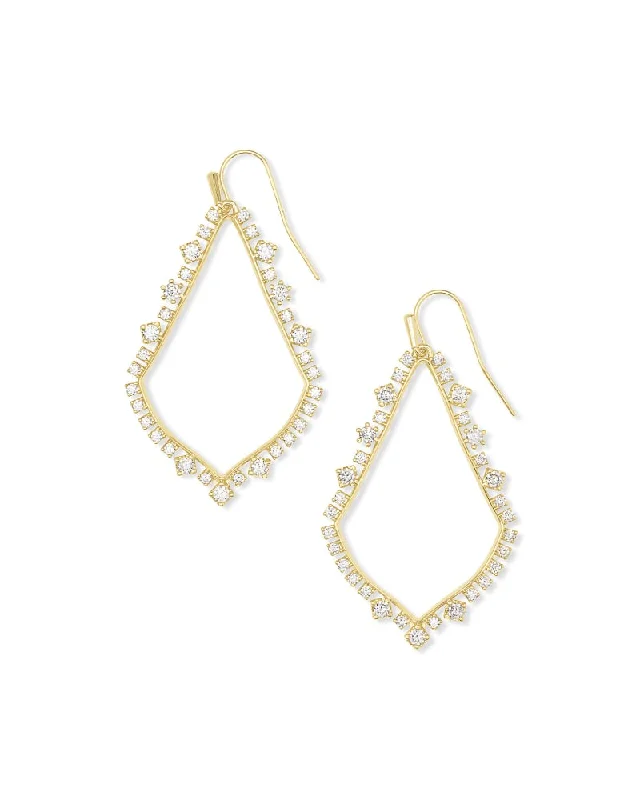 Sophee Crystal Drop Earrings in Gold