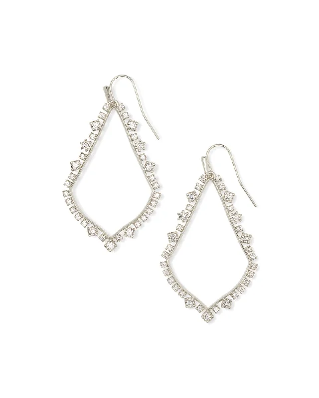 Sophee Crystal Drop Earrings in Silver