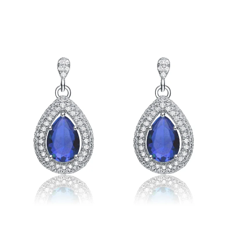 Constance Dauphine White Gold Plated Teardrop Earrings