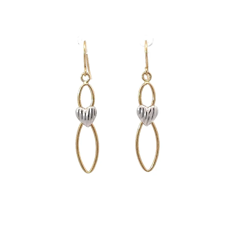 Two-Tone Gold Drop Earrings