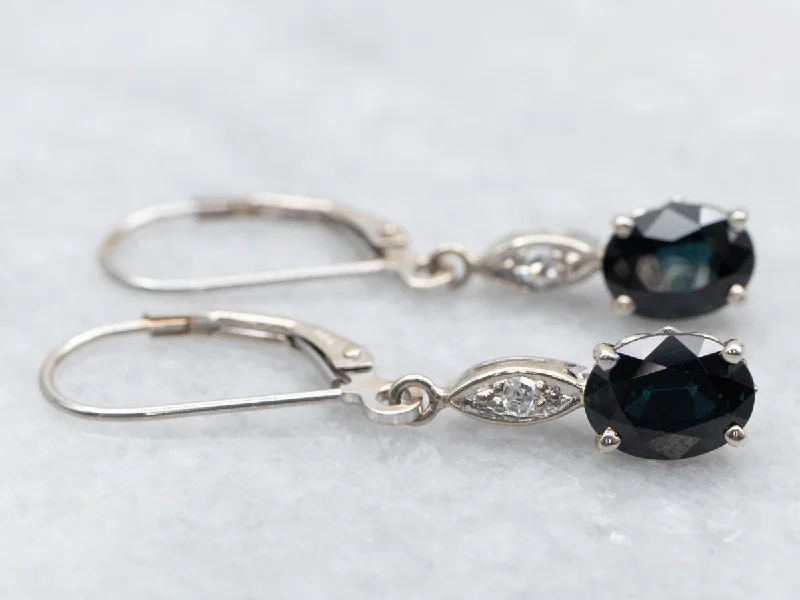 Sapphire and Diamond Drop Earrings