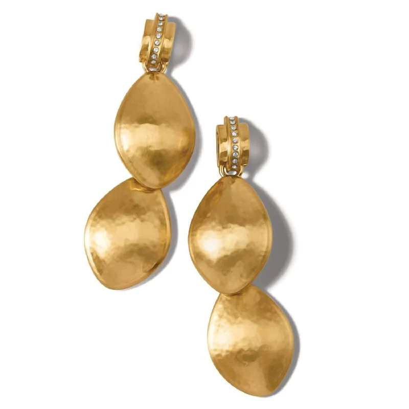 Women's Meridian Lumens Flora Duo Post Drop Earrings In Brushed Gold