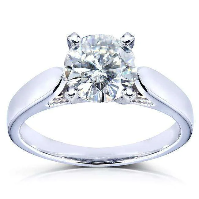 1.50 Carat Round Moissanite Simple Solitaire Ring