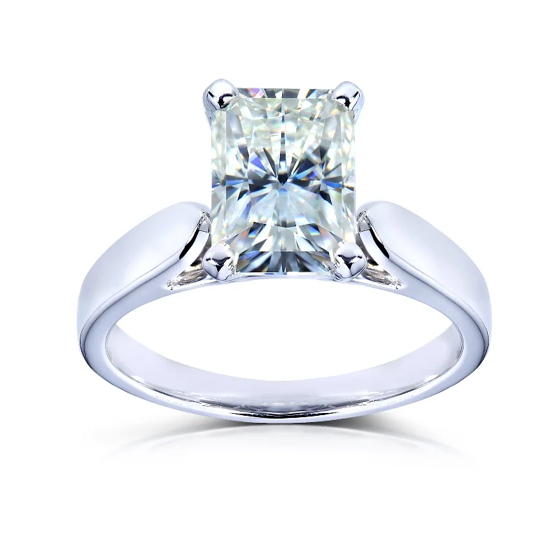 1.80 Carat Radiant Moissanite Simple Solitaire Ring