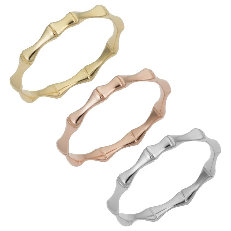 14k Yellow, Rose, White Gold 2.6 millimeter Bamboo Ring (size 5-8)