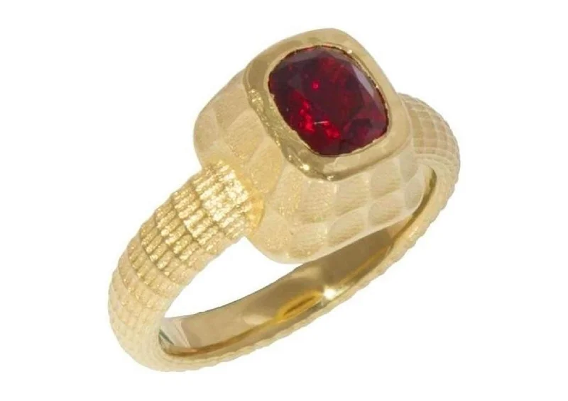 Tanzanian Spinel Ring Design, Yellow Gold