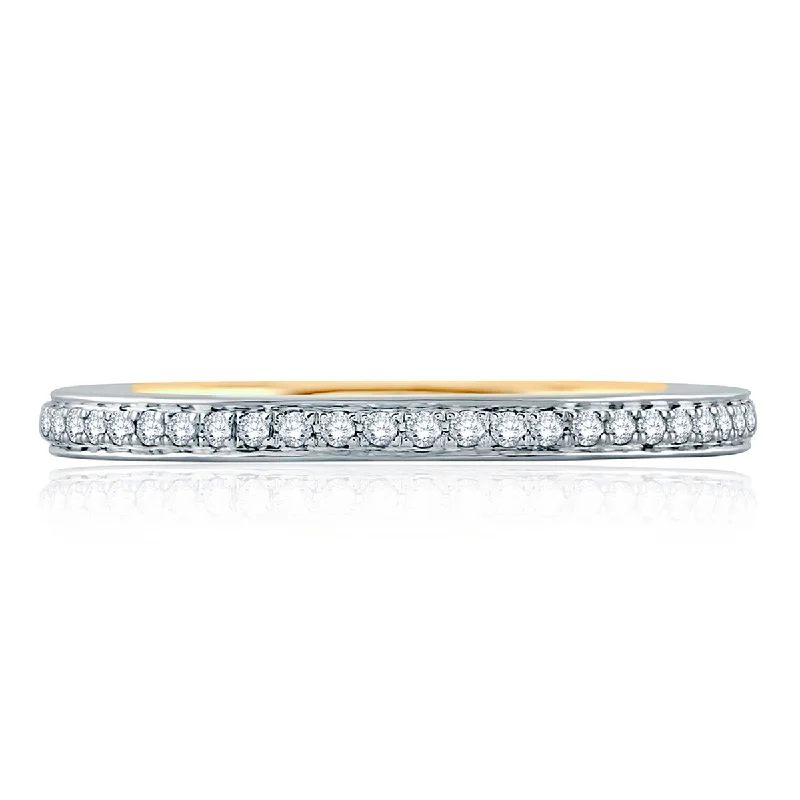 A. Jaffe Two Tone Accent Pave Diamond Wedding Band MRS853/17