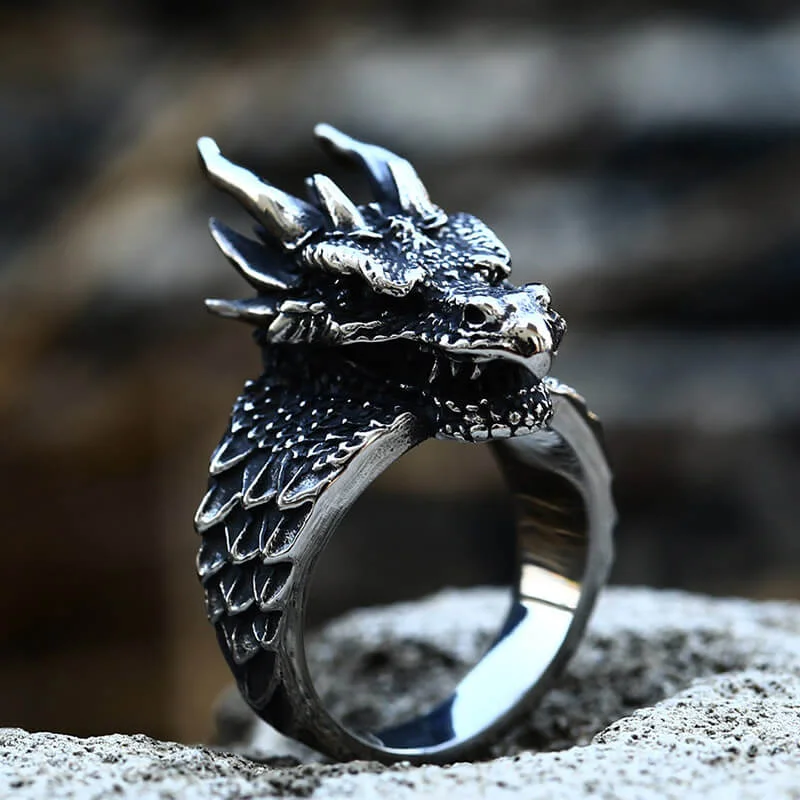 Celtic Dragon Stainless Steel Ring