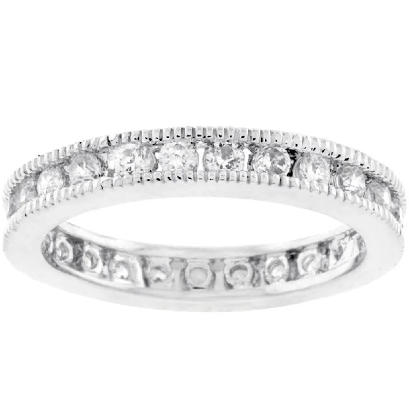 Chic Classic Milgrain Eternity Band Affordable Luxury Women's Jewelry