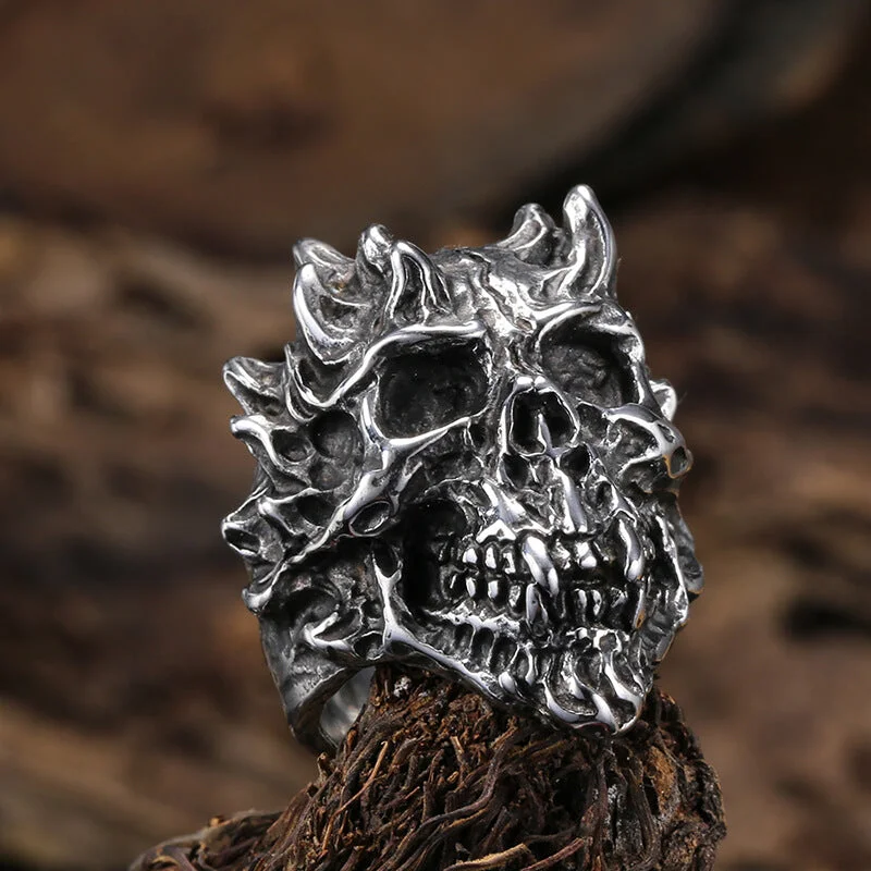 Devil Skull Head Stainless Steel Ring