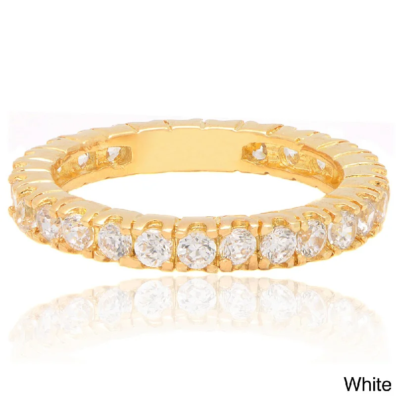 Dolce Giavonna 14k Gold Overlay Cubic Zirconia Eternity Ring