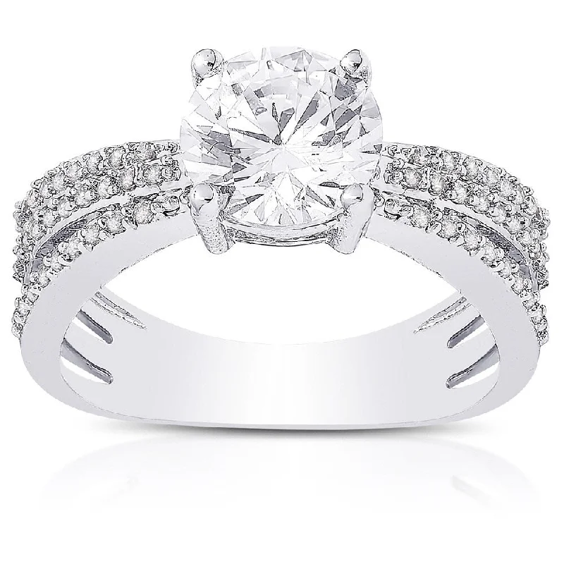 Dolce Giavonna Silver Overlay Cubic Zirconia Engagement Ring