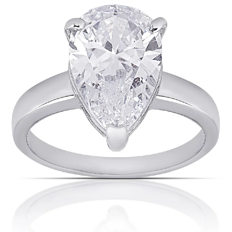 Dolce Giavonna Silver Overlay Cubic Zirconia Solitaire Ring