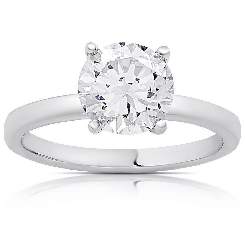 Dolce Giavonna Sterling Silver Cubic Zirconia Solitaire Engagement Ring