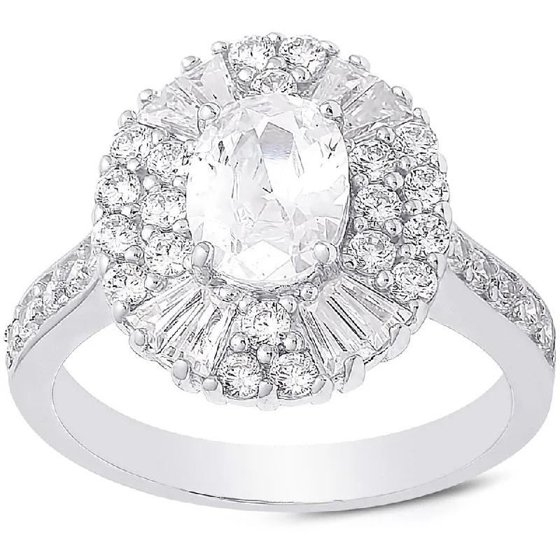 Dolce Giavonna Sterling Silver Cubic Zirconia Solitaire Ring