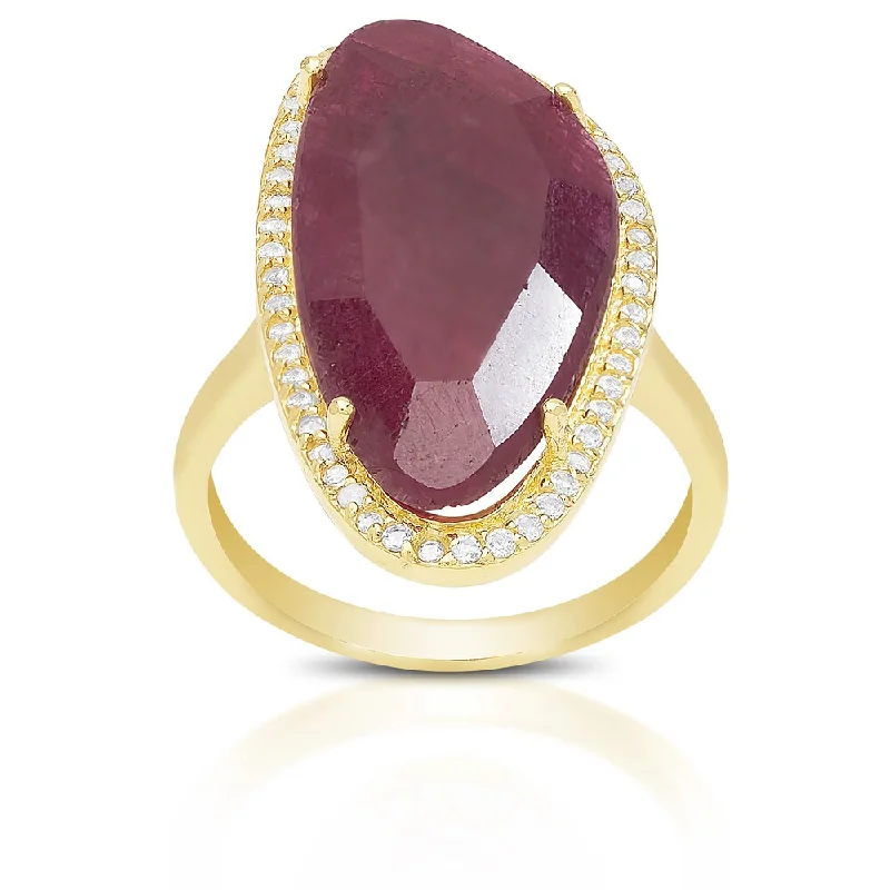 Dolce Giavonna Sterling Silver Gemstone Ring