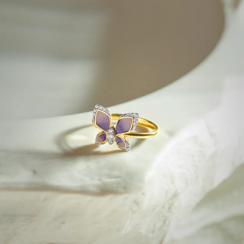 Enamel Butterfly Ring