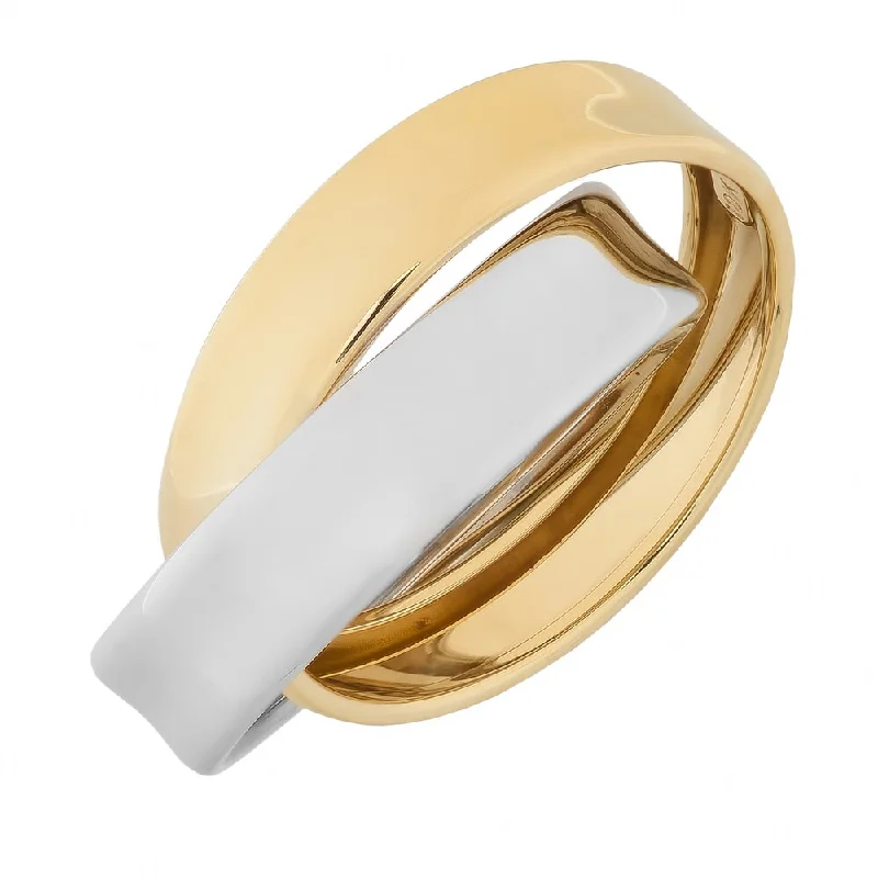 Fremada 10k Two-tone Gold High Polish Rolling Ring