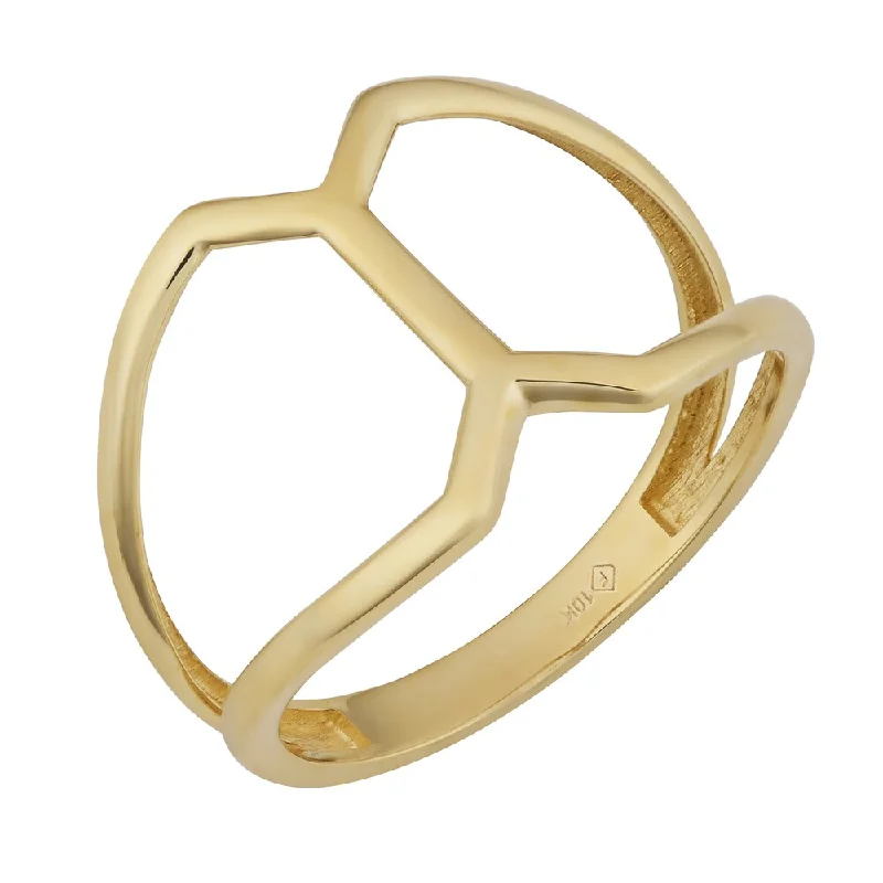 Fremada 10k Yellow Gold High Polish Geometric Ring (size 6 - 9)