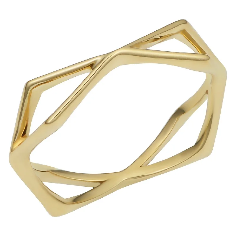 Fremada 14k Gold High Polish Geometric Ring (yellow gold or rose gold)