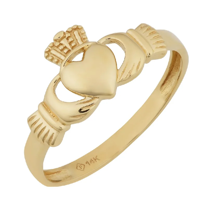 Fremada 14k Yellow Gold High Polish Claddagh Ring