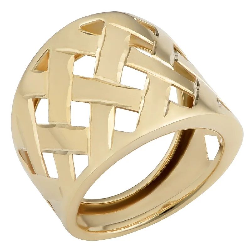 Fremada Italian 14k Yellow Gold 19 millimeters Wide Lattice Ring