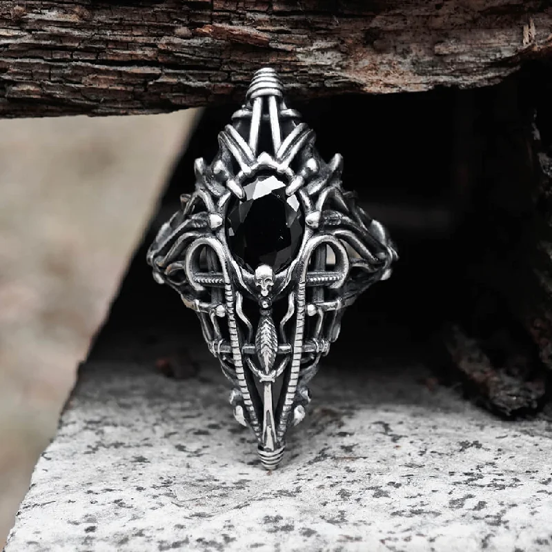 Gothic Skeleton Treasure Sterling Silver Ring