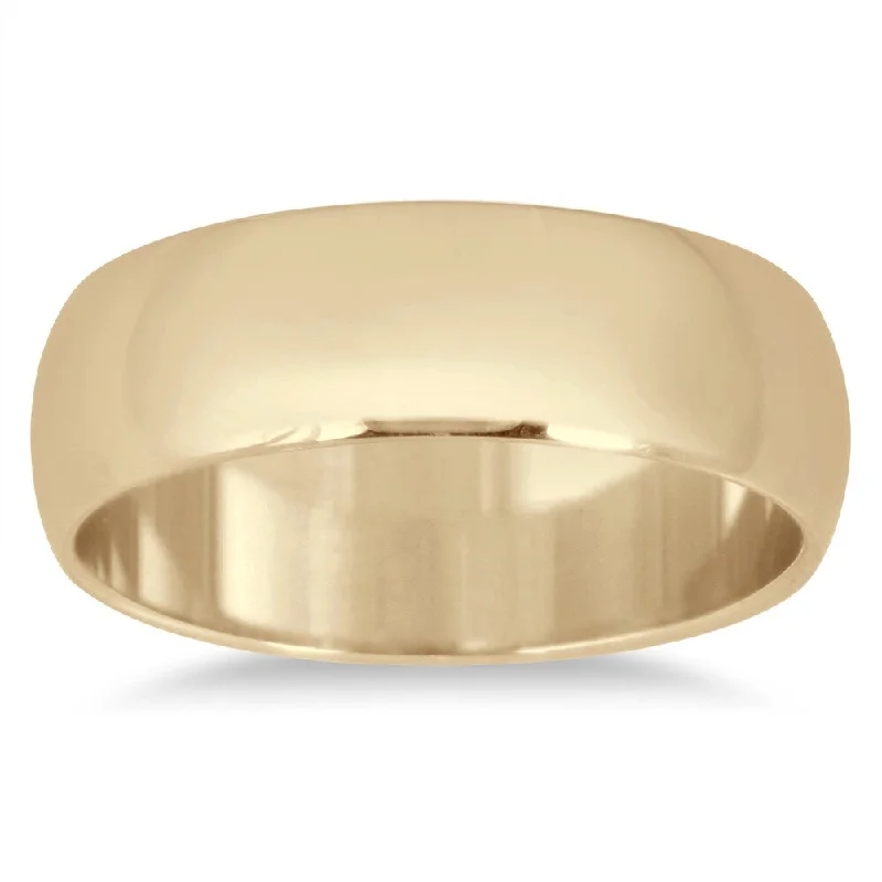 Marquee Jewels 14-karat Yellow Gold 6mm Domed Comfort-tit Wedding Band