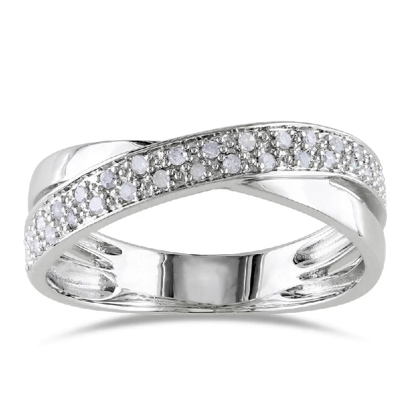 Miadora Sterling Silver 1/6ct TDW White Diamond Ring