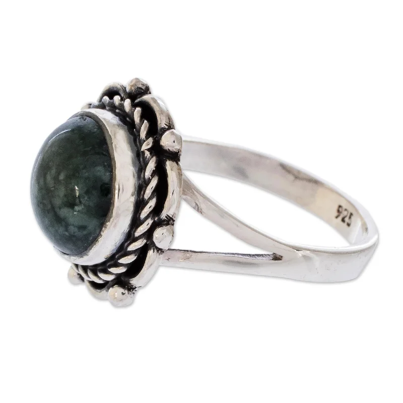 Novica Handmade Antigua Sun Jade Cocktail Ring