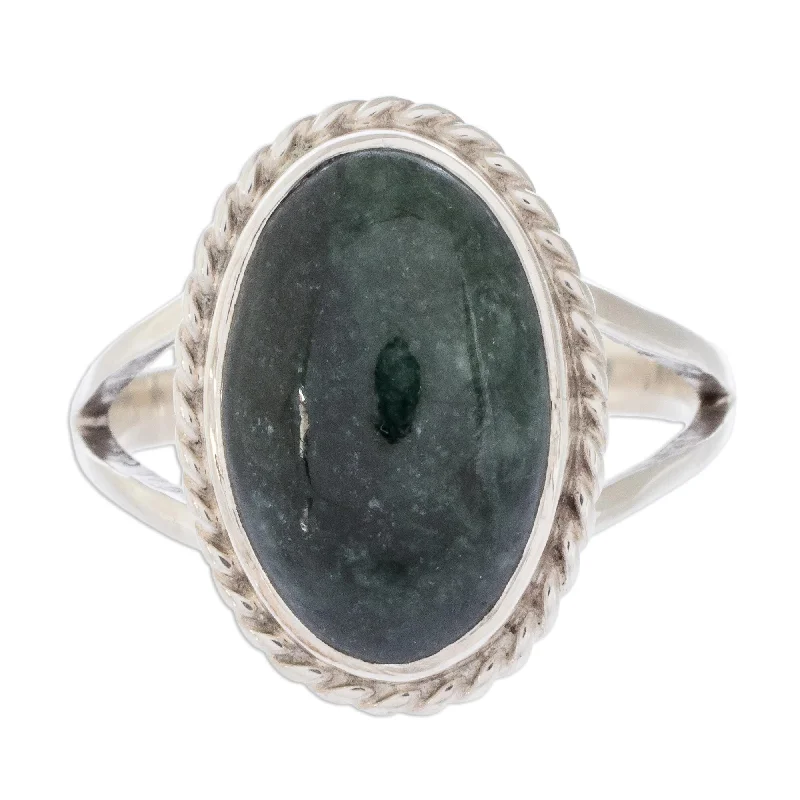 Novica Handmade Eternal Love Jade Cocktail Ring