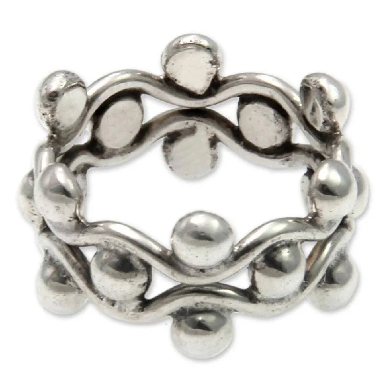 NOVICA Handmade Floral Buds Sterling Silver Ring (Indonesia)