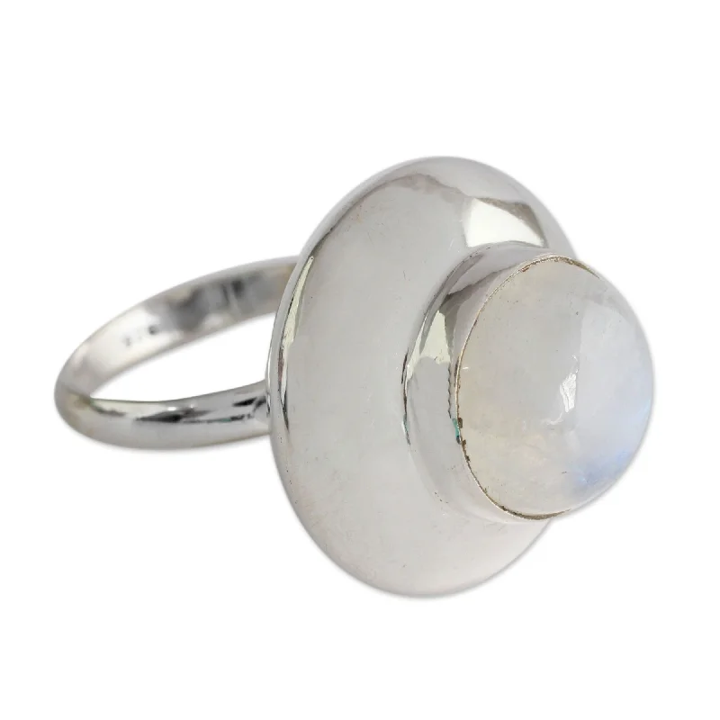 Novica Handmade In Moonlight Rainbow Moonstone Cocktail Ring