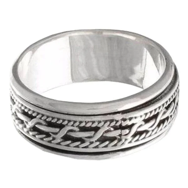 NOVICA Handmade Sterling Silver 'Knots' Band Ring (Indonesia)