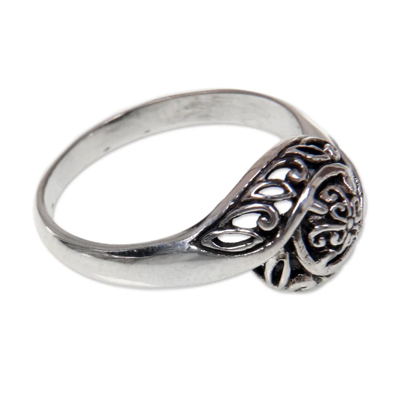 NOVICA Rainforest Bloom Sterling Silver Ring