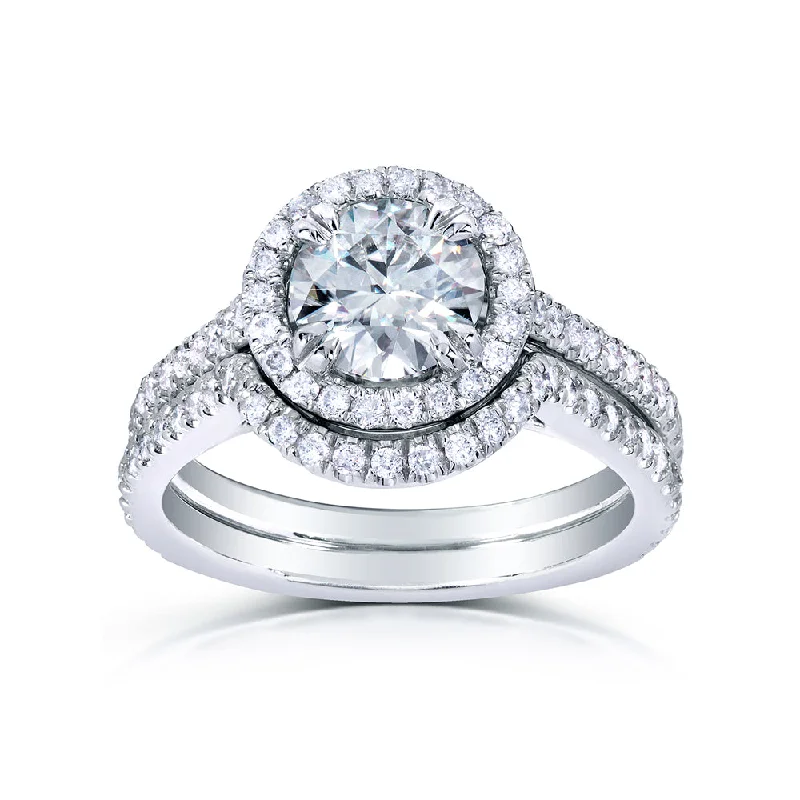 1-1/2ct.tw Original Round 6.5 Halo Bridal Set