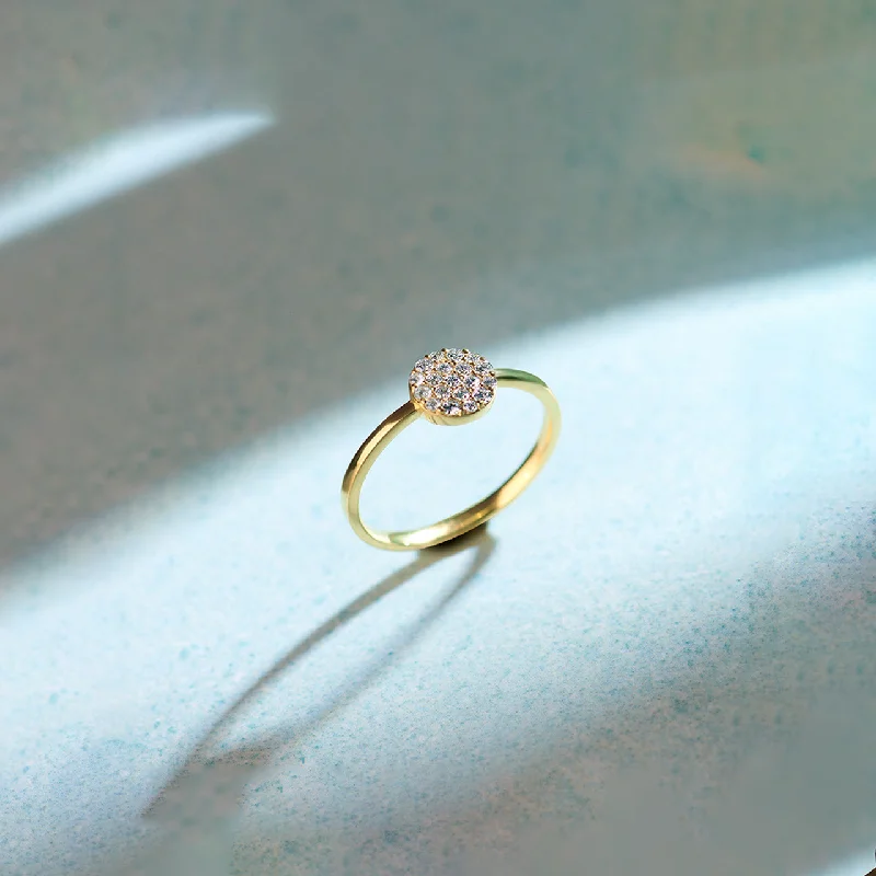 Round Pave Diamond Ring