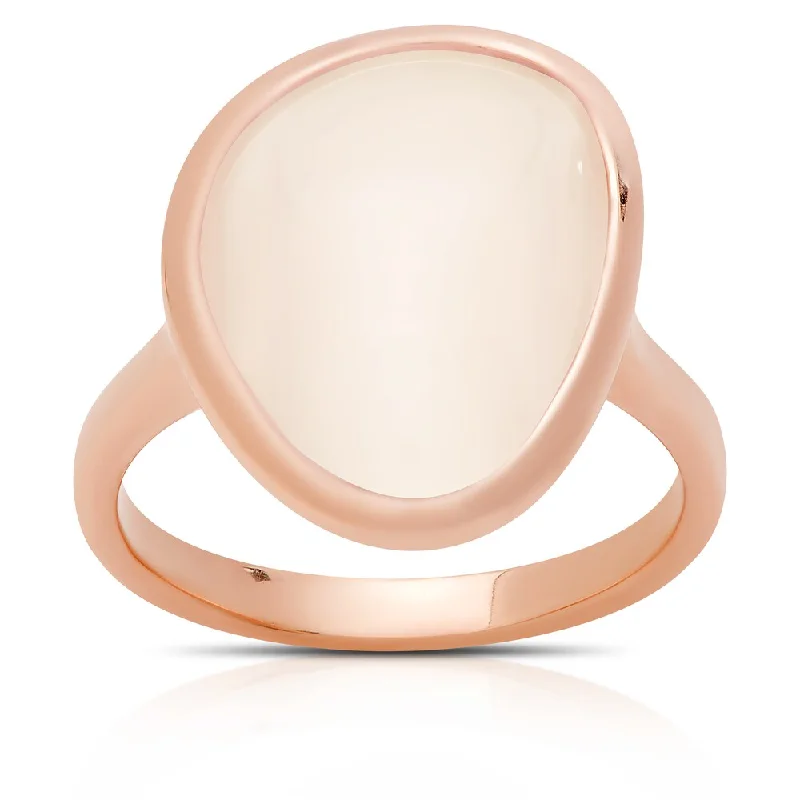 Samantha Stone Rose Gold Over Sterling Silver Simulated Champagne Cat's Eye Ring