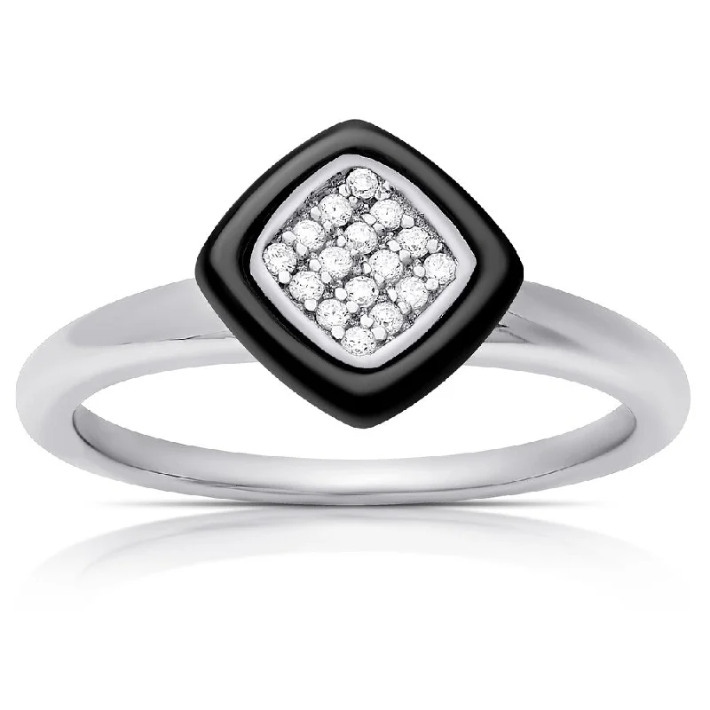 Samantha Stone Sterling Silver Cubic Zirconia Cushion-cut Ring