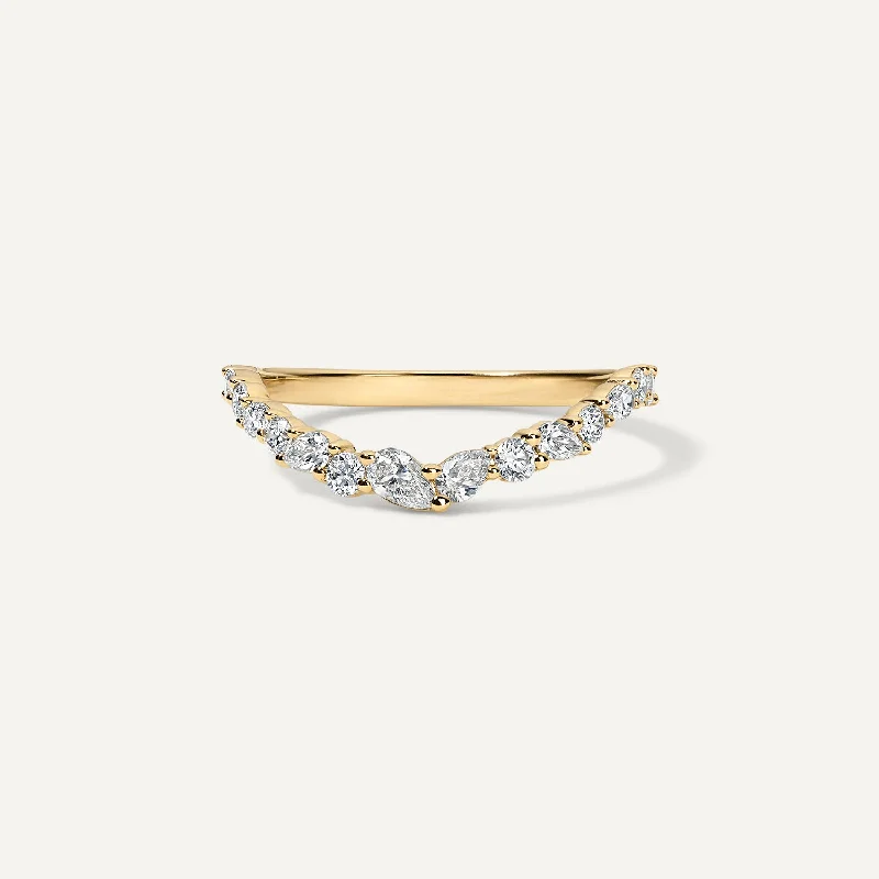 Soft Diamond Curve Dome Ring