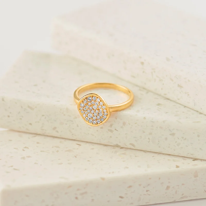 Wave Cluster Diamond Ring