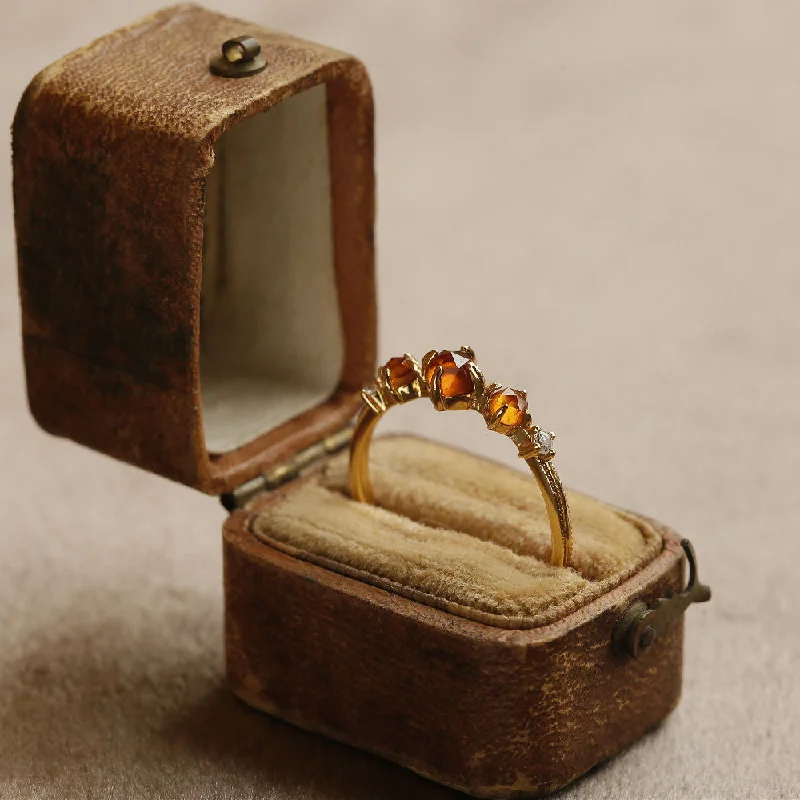 Wholesale Orange Vintage Garnet Loose Ring