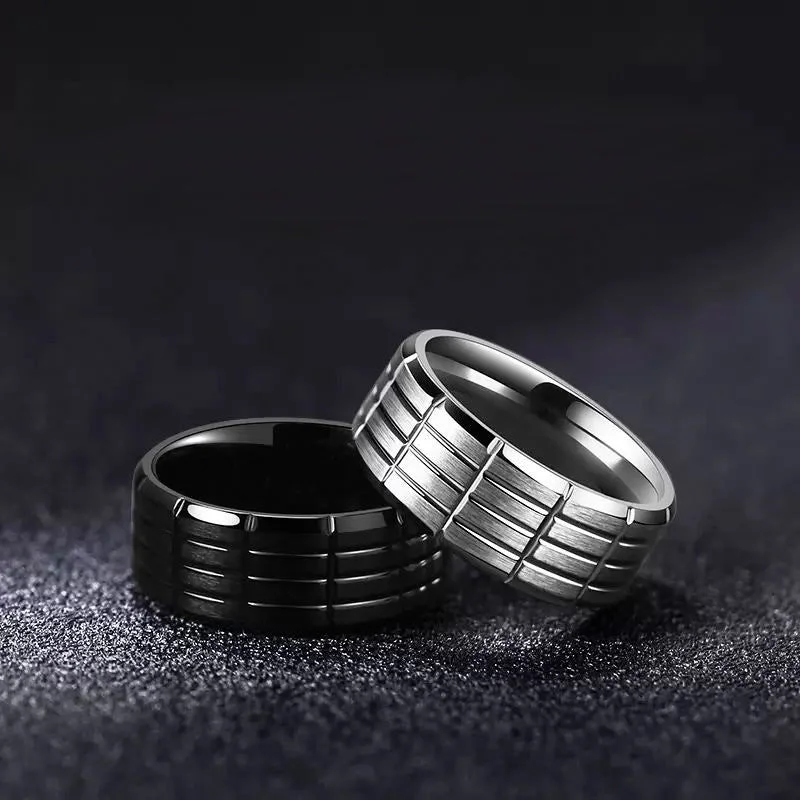 Wholesale Simple and Fashionable Batch Flower Black Plated Ring