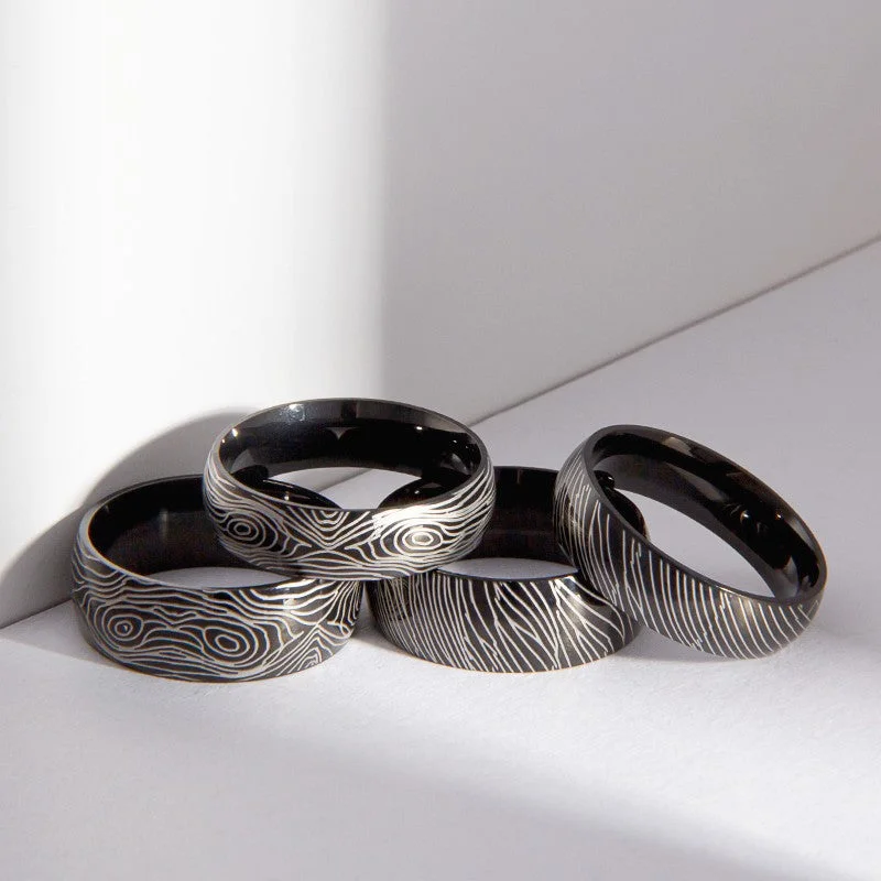 Wholesale Steel Pattern Annual Ring Pattern 6/8mm Inner and Outer Ball Ring