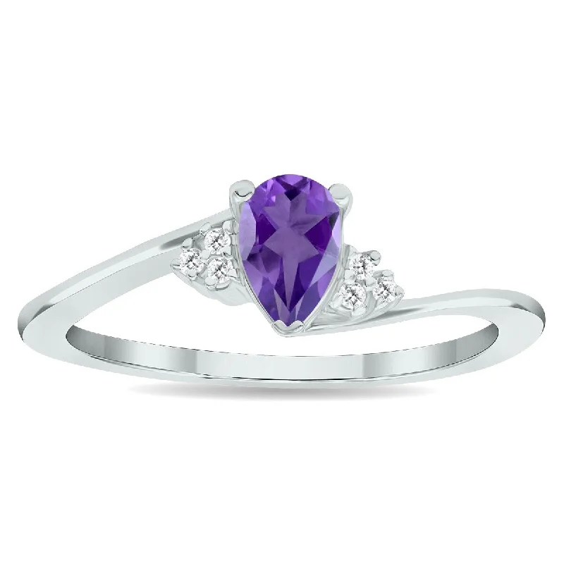 Women's Amethyst and Diamond Tierra Ring in 10K White Gold